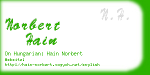 norbert hain business card